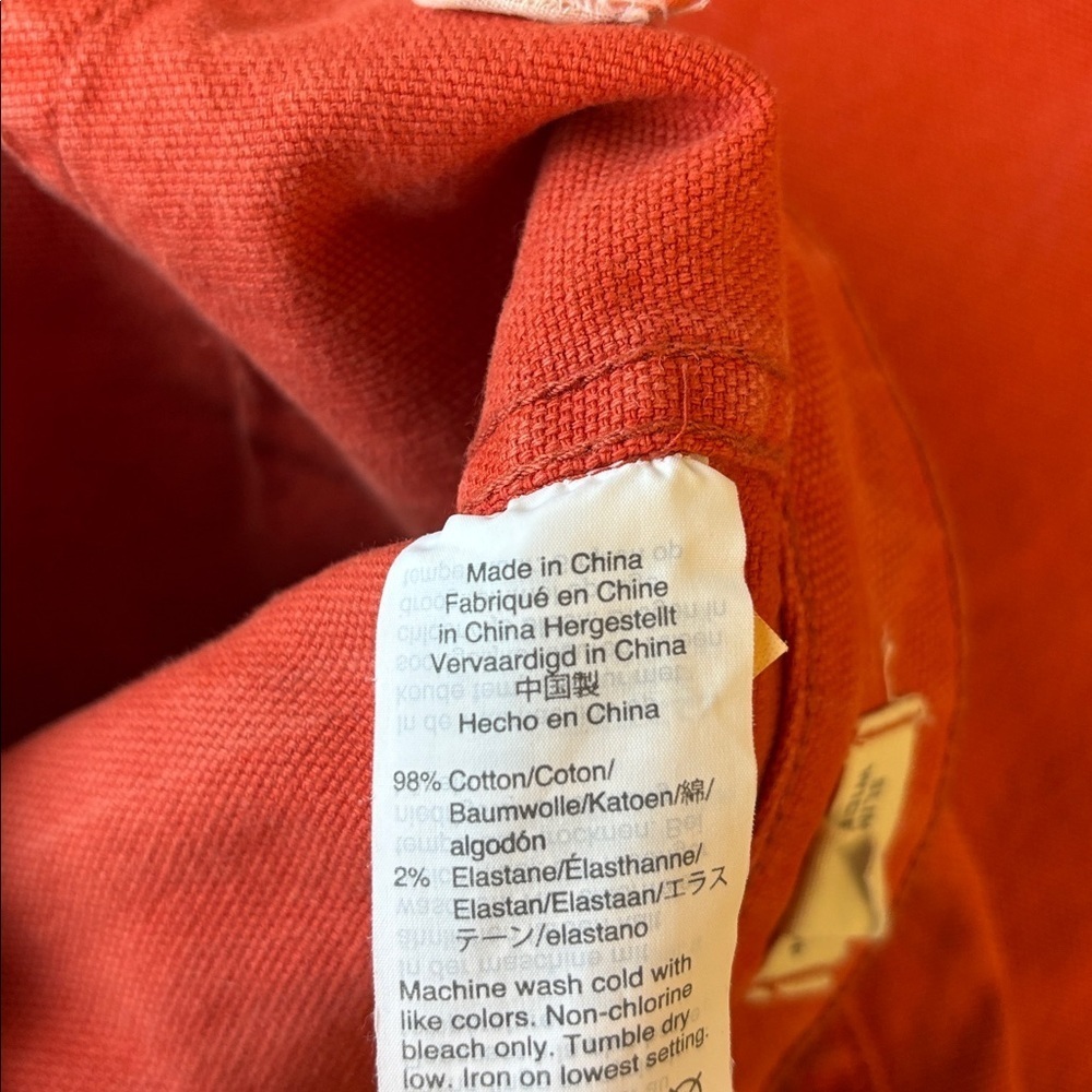 Madewell Orange Red Denim slim Emmett wide leg - Picture 6 of 7